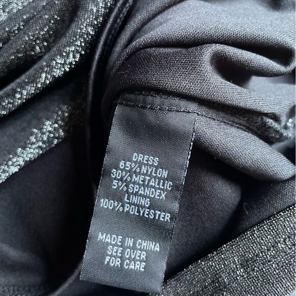 BCX Metallic Ruched Tulip Hem Long Sleeve Dress/Lots of Stretch (Size: XS) - Picture 12 of 14